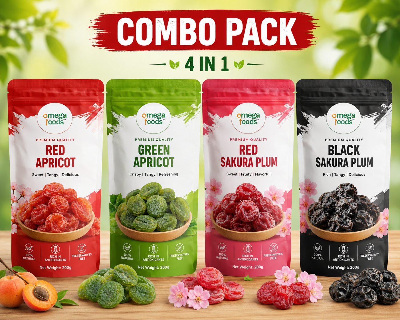 Red Apricot, Green Apricot, Red Sakura Plum, Black Sakura Plum Comb | রেড এপ্রিকট,গ্রীন এপ্রিকট,রেড সাকুরা প্লাম,ব্ল্যাক সাকুরা প্লাম কম্ব